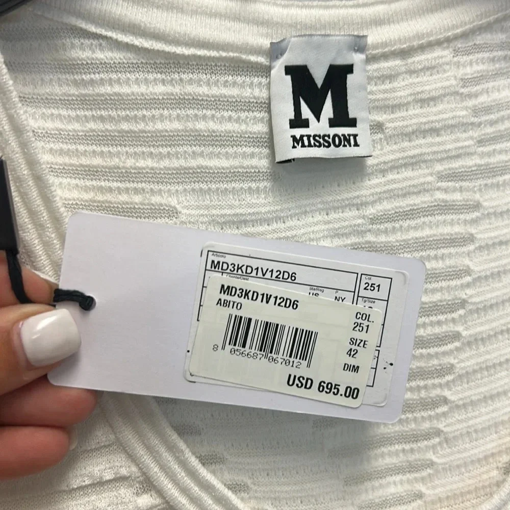 Missoni Abito sheer geometric fit and flare dress